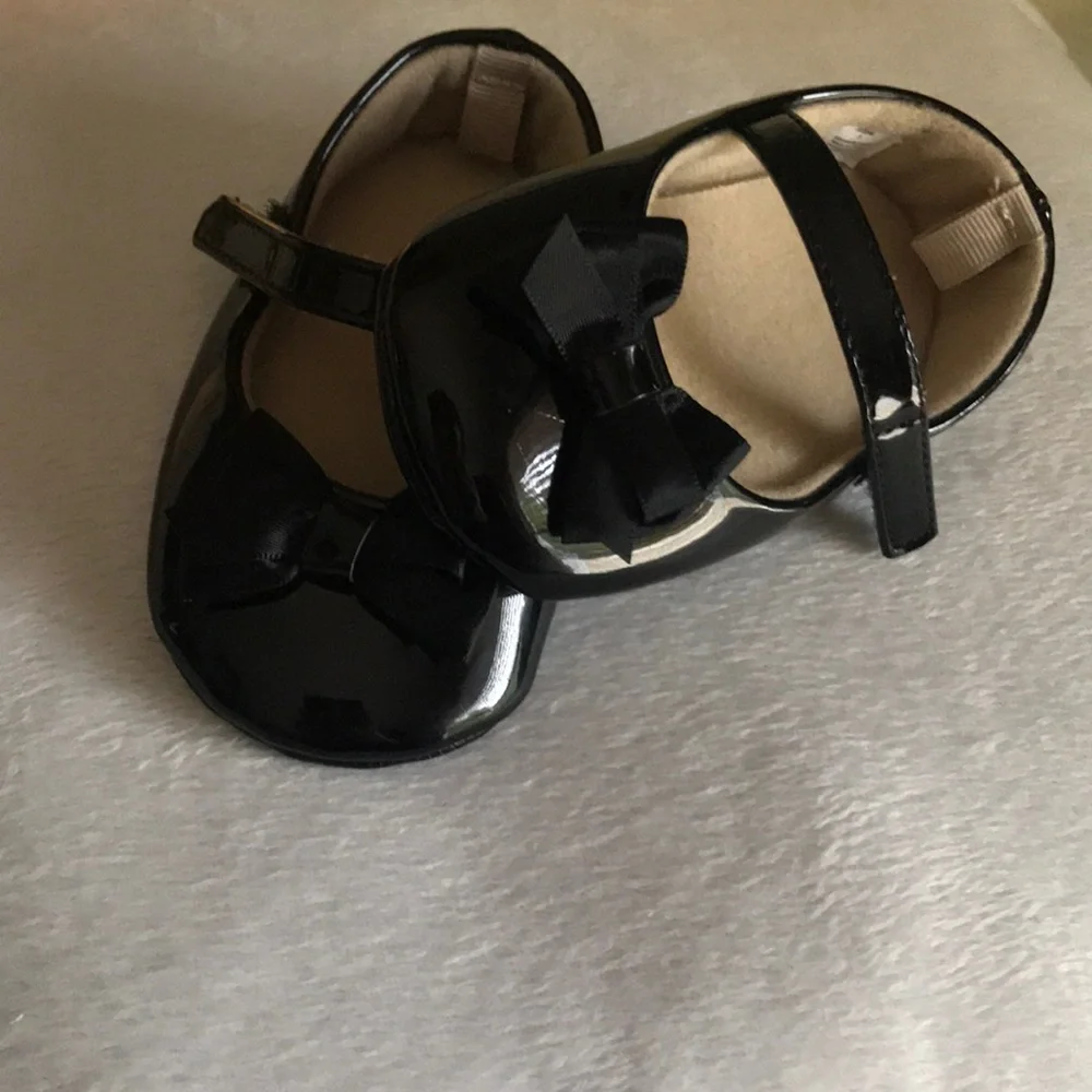 Adorable Black Bow Baby Girl Slipper shoes